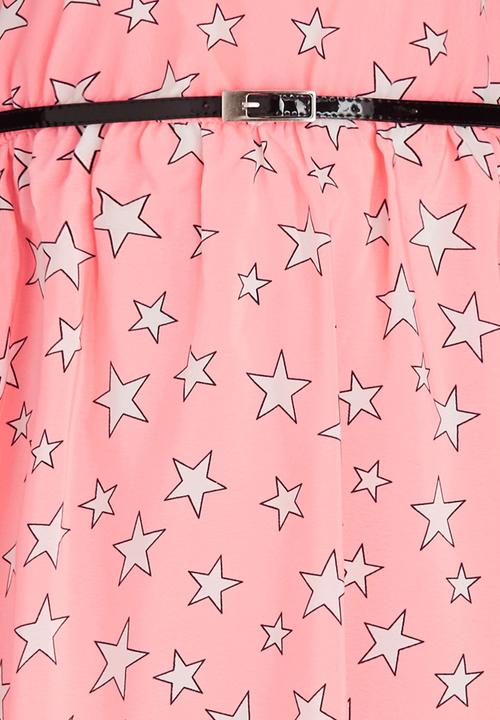 Pop Candy - Star Belted Dress Pale Pink