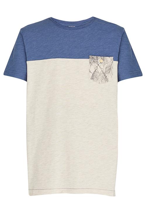 Soobe - Colourblock  Tee Blue and White