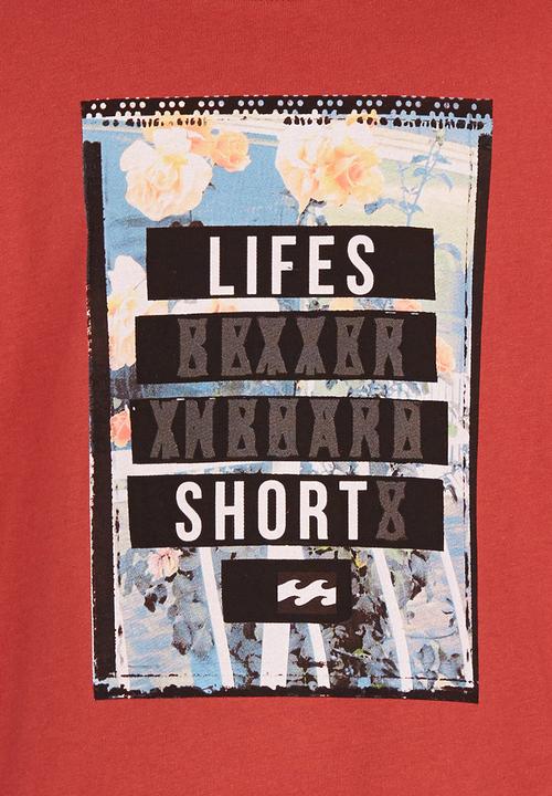 Billabong  - Life Short  SS  Tee Orange