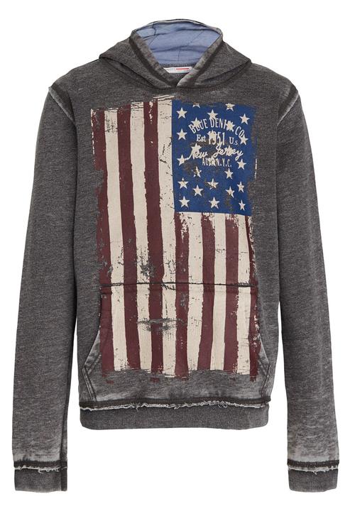London Hub - Burn Out Hooded Top Grey