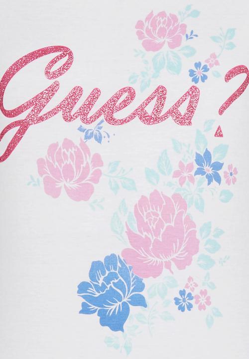 GUESS - Floral Logo Tee White