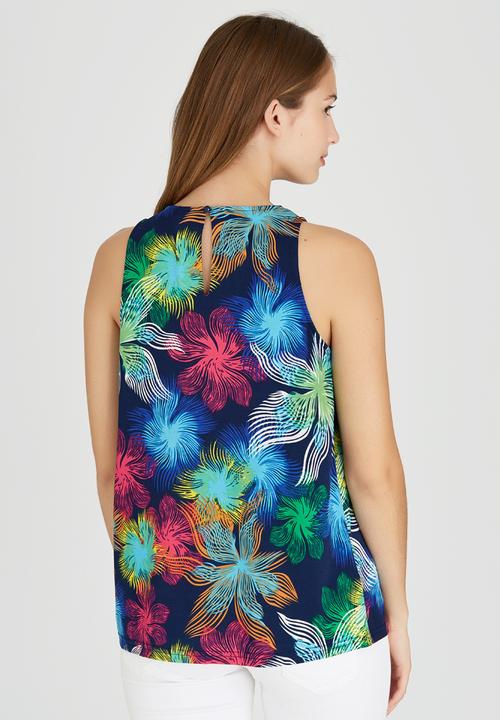Revenge - Tropical Patterned Tank Multi-colour
