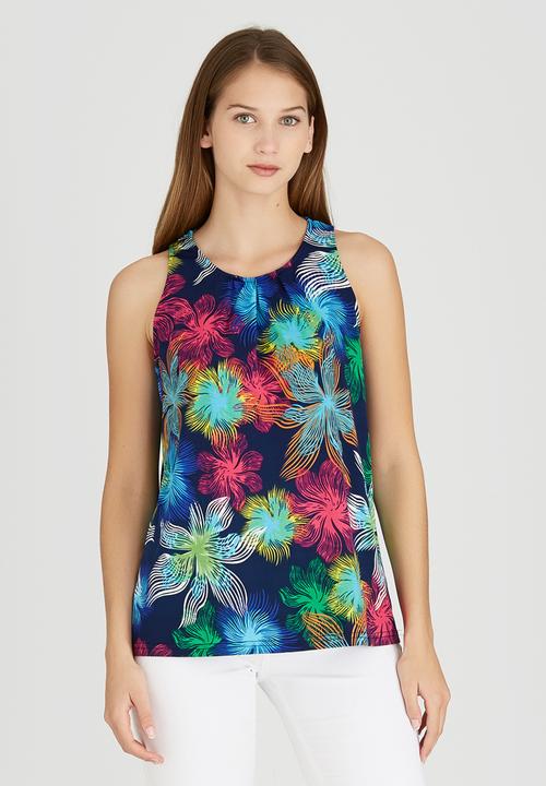 Revenge - Tropical Patterned Tank Multi-colour