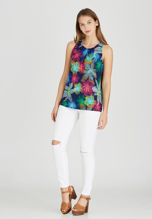 Revenge - Tropical Patterned Tank Multi-colour