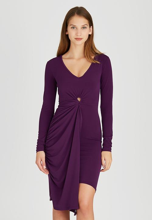 purple asymmetrical dress
