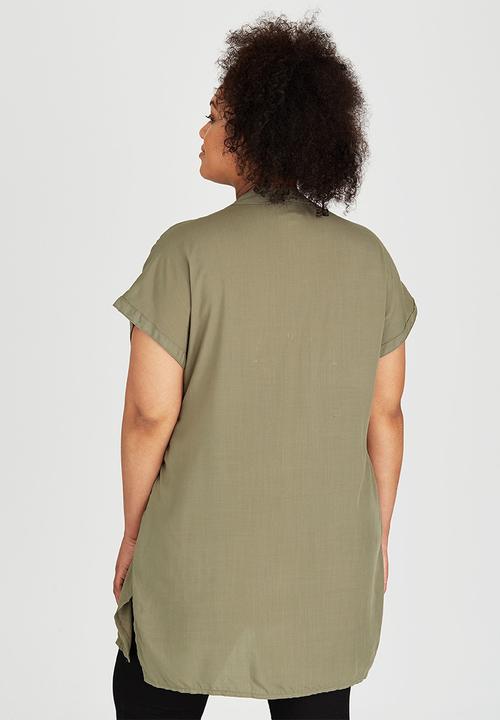 ME - Aida V-Neck Tunic Khaki Green