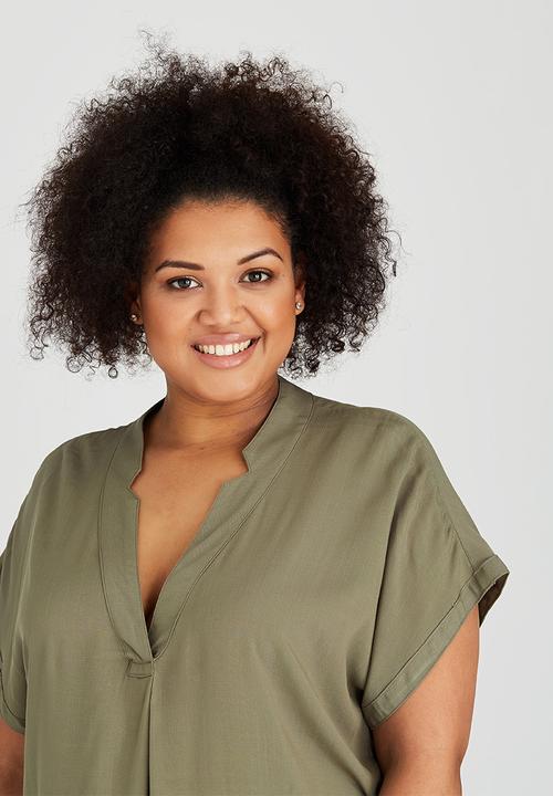 ME - Aida V-Neck Tunic Khaki Green
