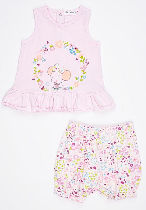 London Hub - Vest & Short Set Pale Pink
