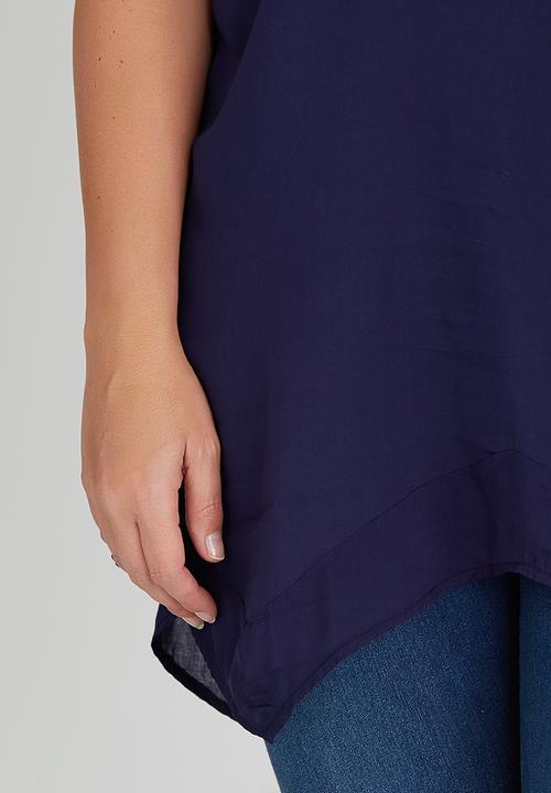 edit Plus - Wide Hem T shirt Navy