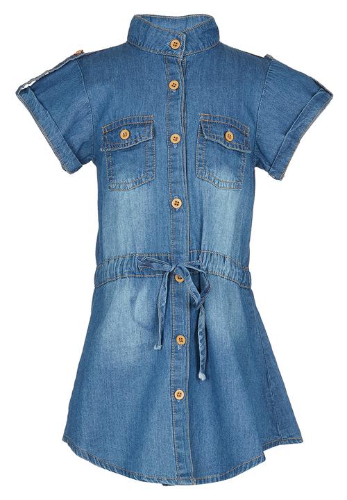 Pop Candy - Denim Shirt Dress Blue