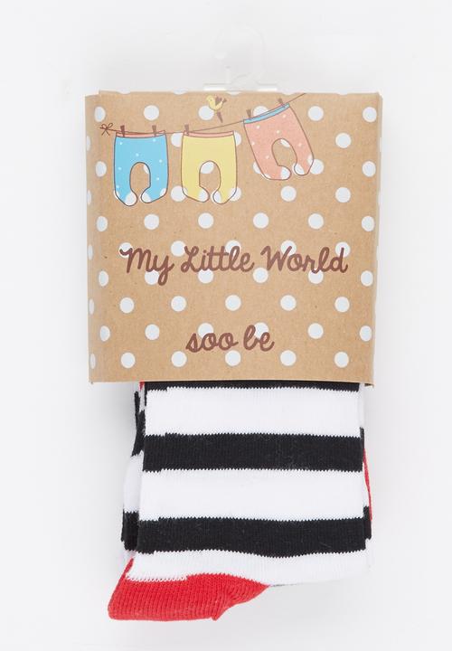 Soobe - Printed Striped Tights Black and White