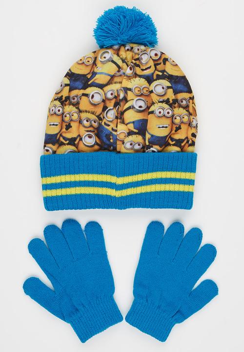 Character Fashion - Minions  2pc Premium Beanie & Gloves Set Mid Blue
