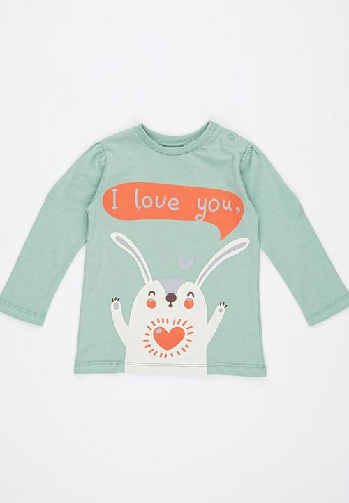 Soobe - Long-sleeve Printed T-shirt Green