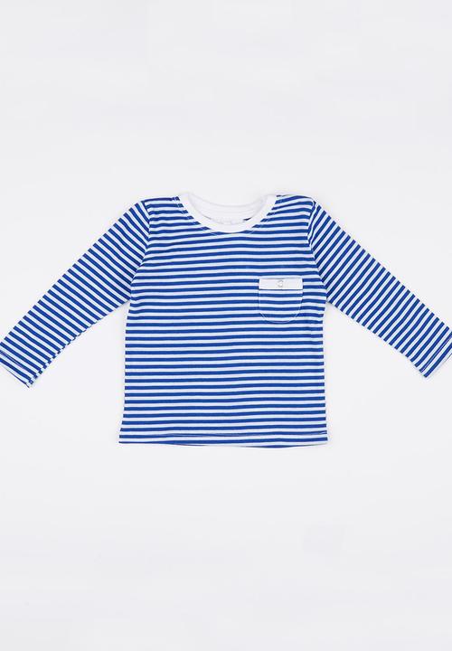 Long Sleeve Tee Blue And White Luke Lola Tops Superbalist Com