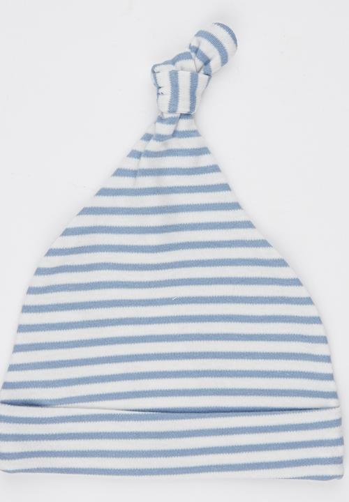 Baby Corner - Striped Hood Hat Blue