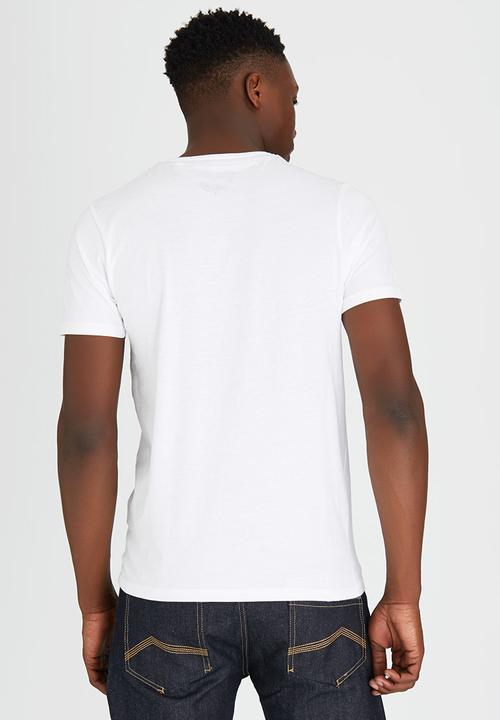 Brave Soul - Crew Neck T-Shirt with Chest Pocket White