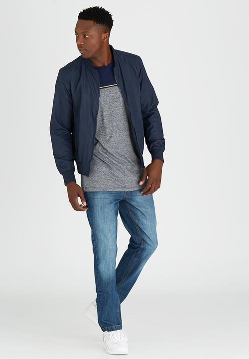 Brave Soul - Eclipse Crew Neck T-Shirt with Zip Detail Grey
