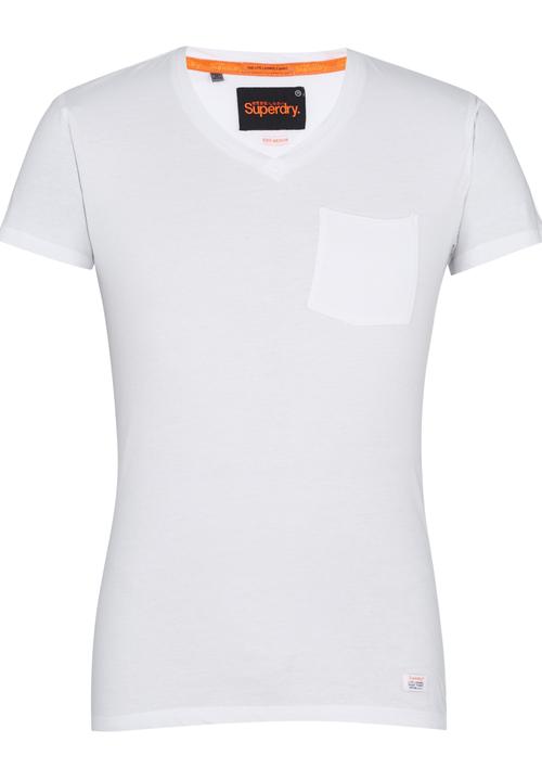 Superdry. - Lite Loomed Cut Curl Vee T-Shirt White