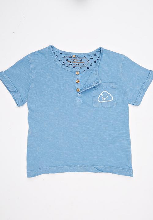 Soobe - Boys  Henley  Tee Mid Blue