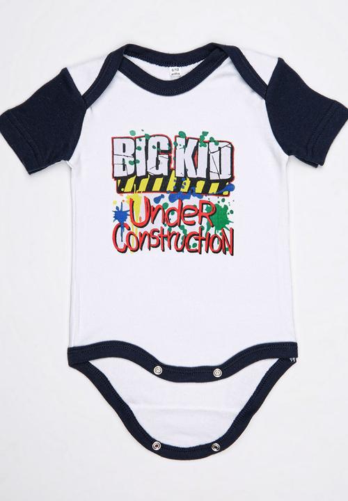 Funky Shop - Short Sleeve Big Kid Under Construction Babygrow Navy