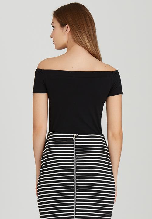 STYLE REPUBLIC - Bardot Bodysuit Black