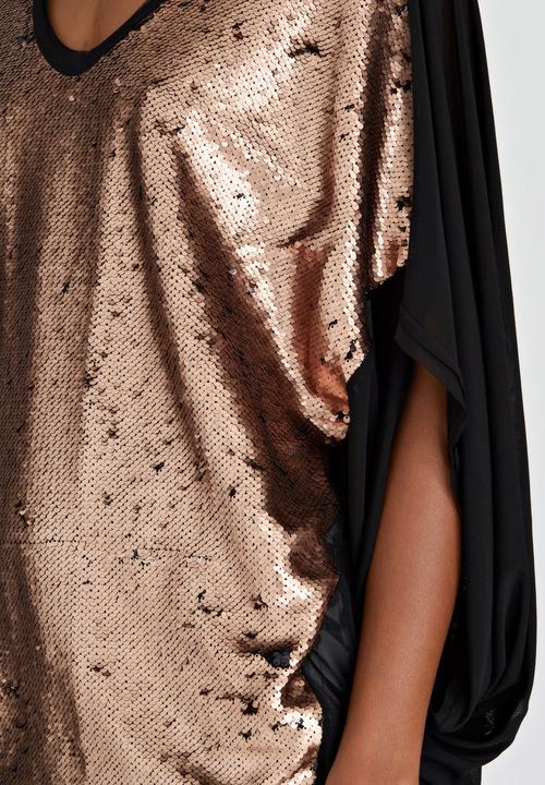 COLLEEN EITZEN - Sequin & Mesh Capsule Top Copper