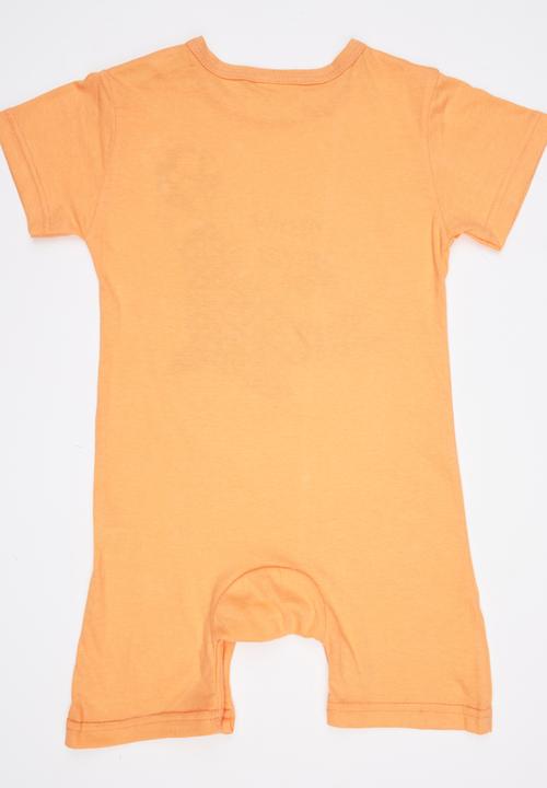 Pop Candy - Printed  Baby Romper Orange