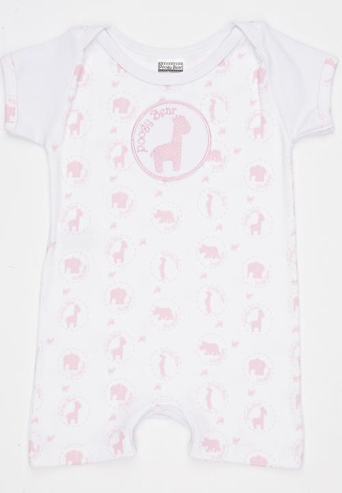 Poogy Bear - Short Sleeve Romper Pale Pink