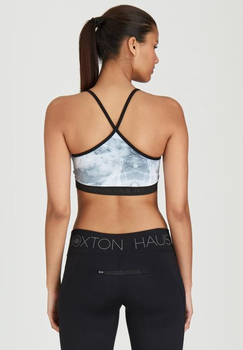 HOXTON HAUS - Ivana Marble Print Bralet Black