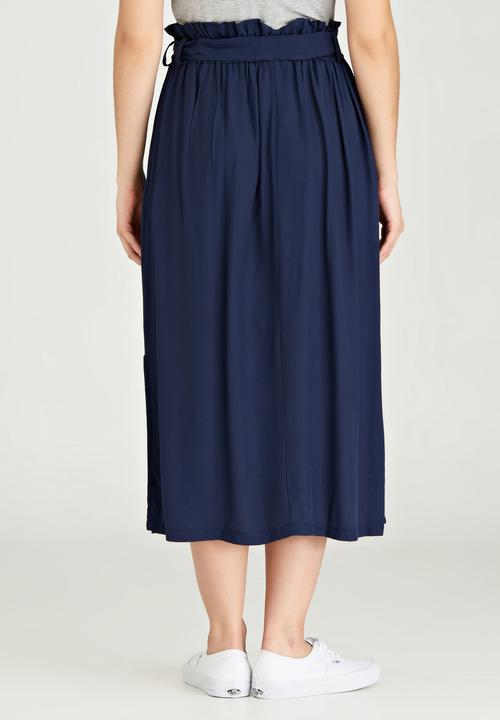 STYLE REPUBLIC - Self-Tie Midi Skirt Navy