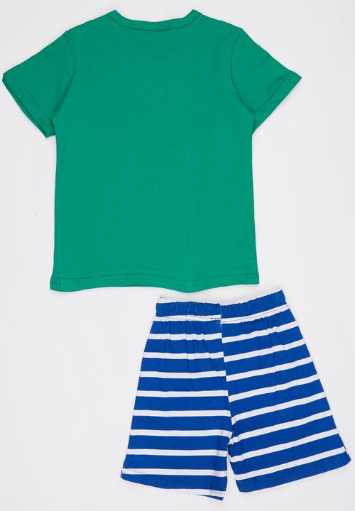 Pop Candy - Printed 2 Piece Top And Short Set Multi-colour