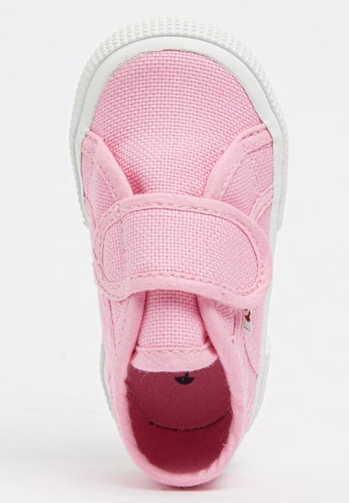 SUPERGA - Canvas Velcro Strap  Sneaker Mid Pink