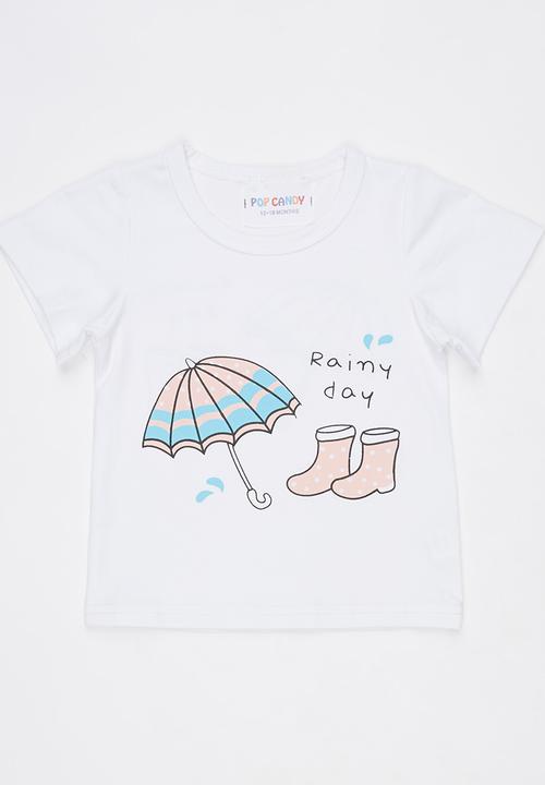 Pop Candy - Rainy Day Printed Tee White