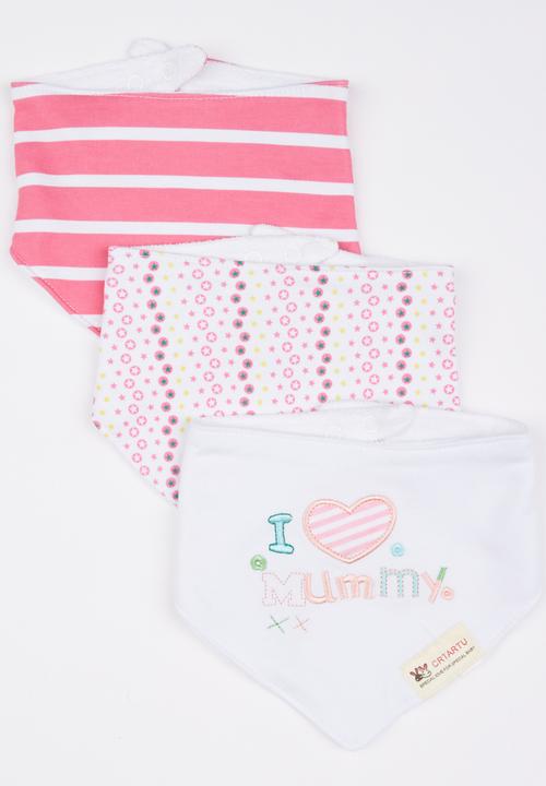 Pop Candy - Printed Bib Set Pale Pink