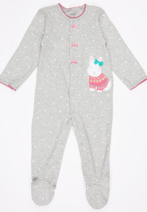 Pop Candy - Girls Printed Romper Grey