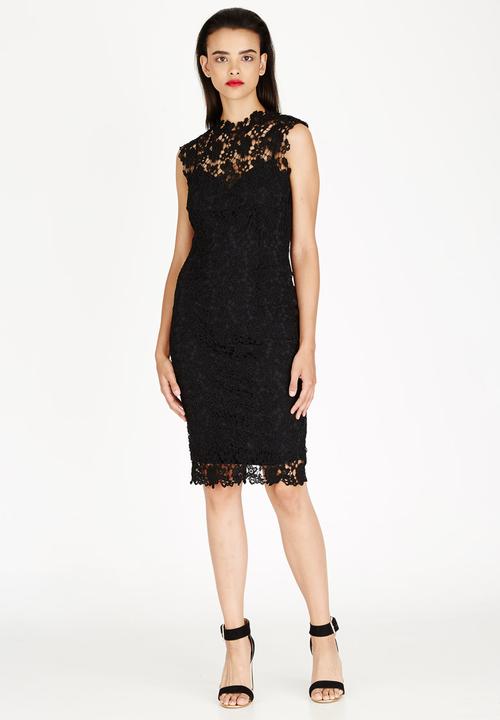 High Neck Crochet Dress Black Paper Dolls Occasion Superbalist Com