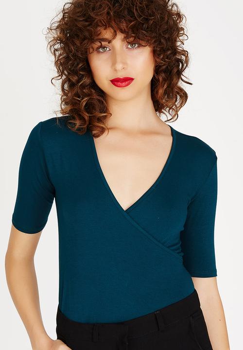edit - Wrap Bodysuit Dark Green