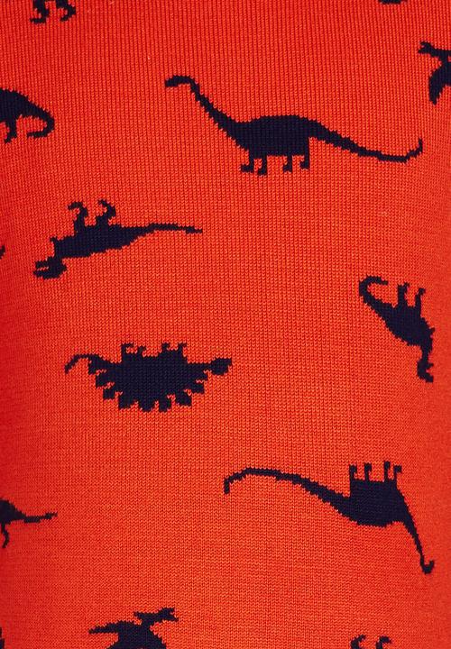 Pop Candy - Dino Knitted Crew Julmper Orange