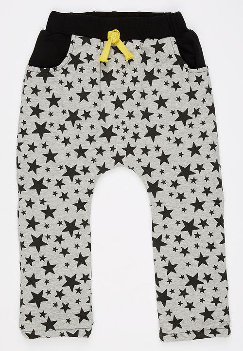 Pop Candy - Star Jogger Black and Grey