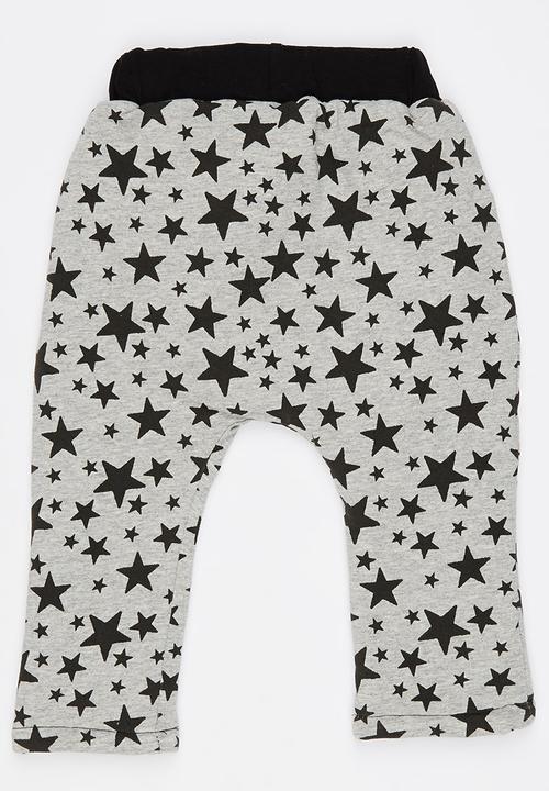 Pop Candy - Star  Jogger Black and Grey