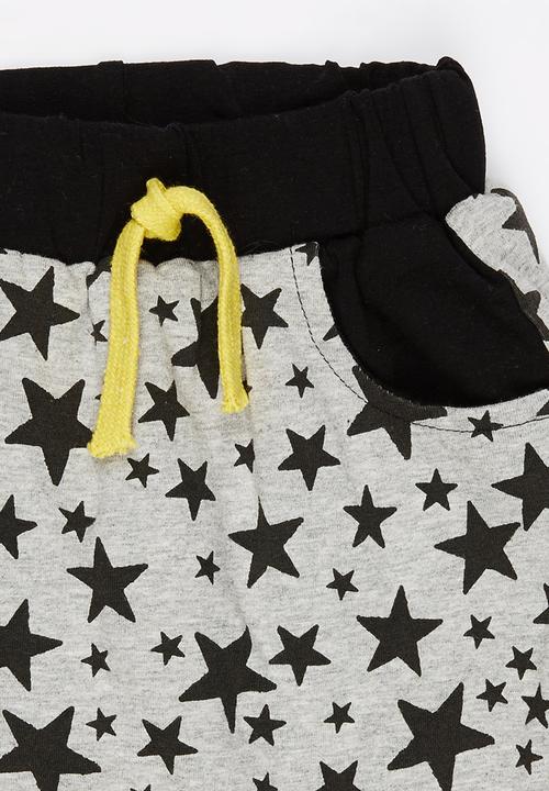 Pop Candy - Star  Jogger Black and Grey