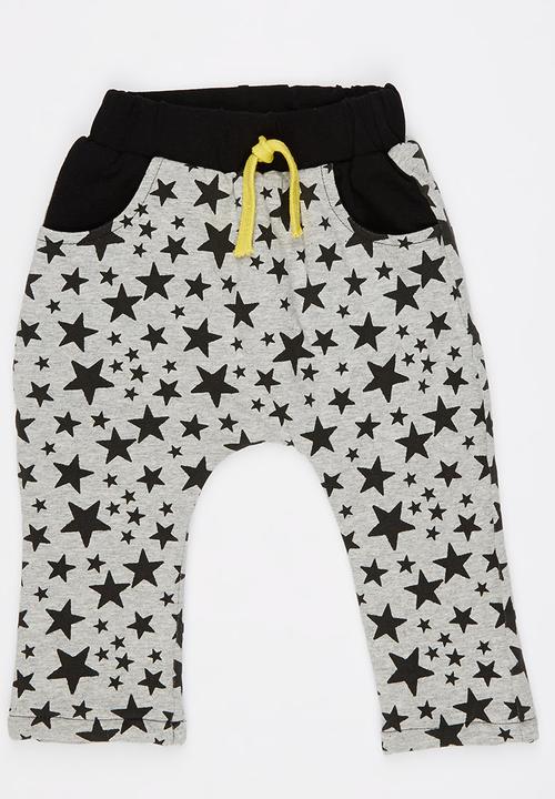 Pop Candy - Star  Jogger Black and Grey