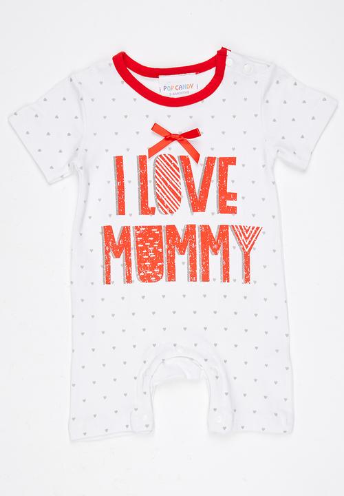 Pop Candy - I love Mommy Baby Romper White