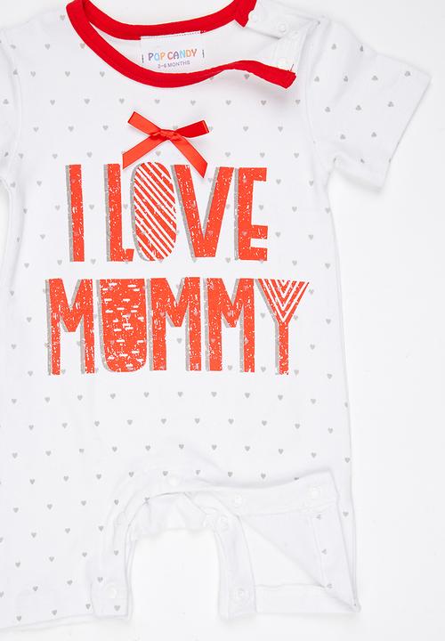 Pop Candy - I love Mommy Baby Romper White