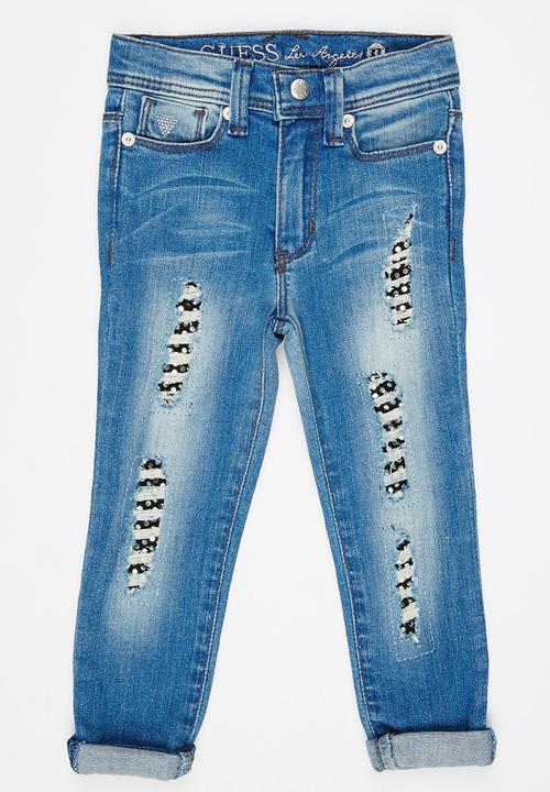 GUESS - Skinny Mid Wiabrasion Mid Blue