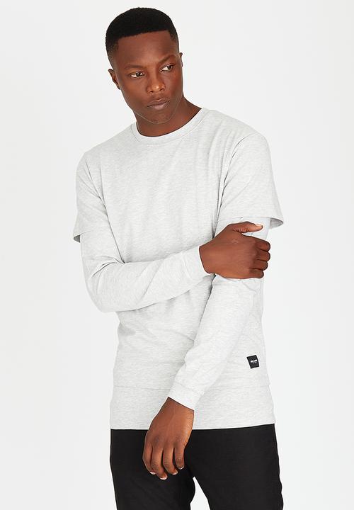 Only & Sons - Theodore 2-Layer Crew Neck Tee Grey Melange