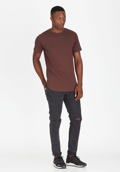Only & Sons - Trey Longy O-neck Tee Dark Red