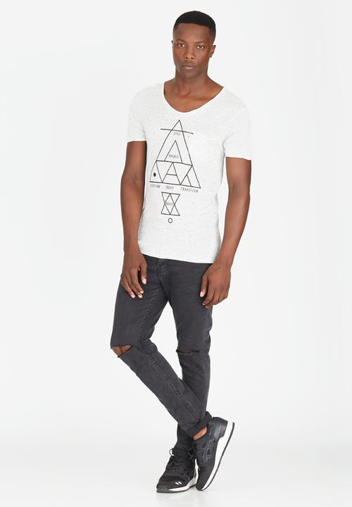 STYLE REPUBLIC - Short Sleeve V-Neck T-Shirt White