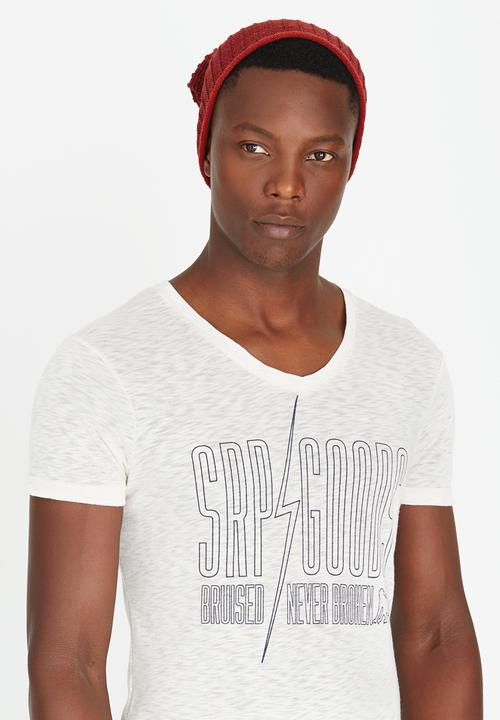 STYLE REPUBLIC - Short Sleeve V-Neck T-Shirt Beige