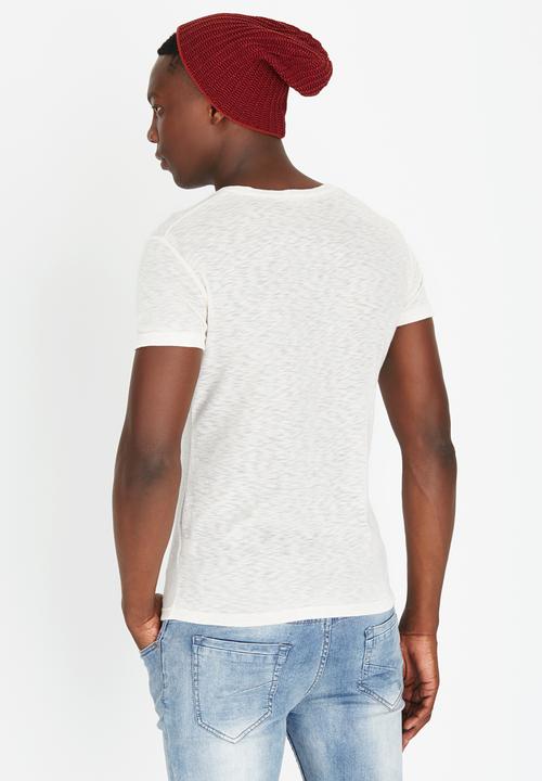 STYLE REPUBLIC - Short Sleeve V-Neck T-Shirt Beige